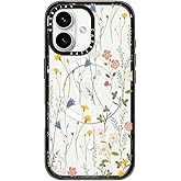 CASETiFY Impact Case for iPhone 16 [Slim / 8.2 ft. 4X Military Grade Drop Protection/Compatible with Magsafe] - Dreamy Floral Pattern - Clear Black