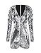 HaoDuoYi Women Mardi Gras's Sparkly Sequin V Neck Party Clubwear Romper Jumpsuit