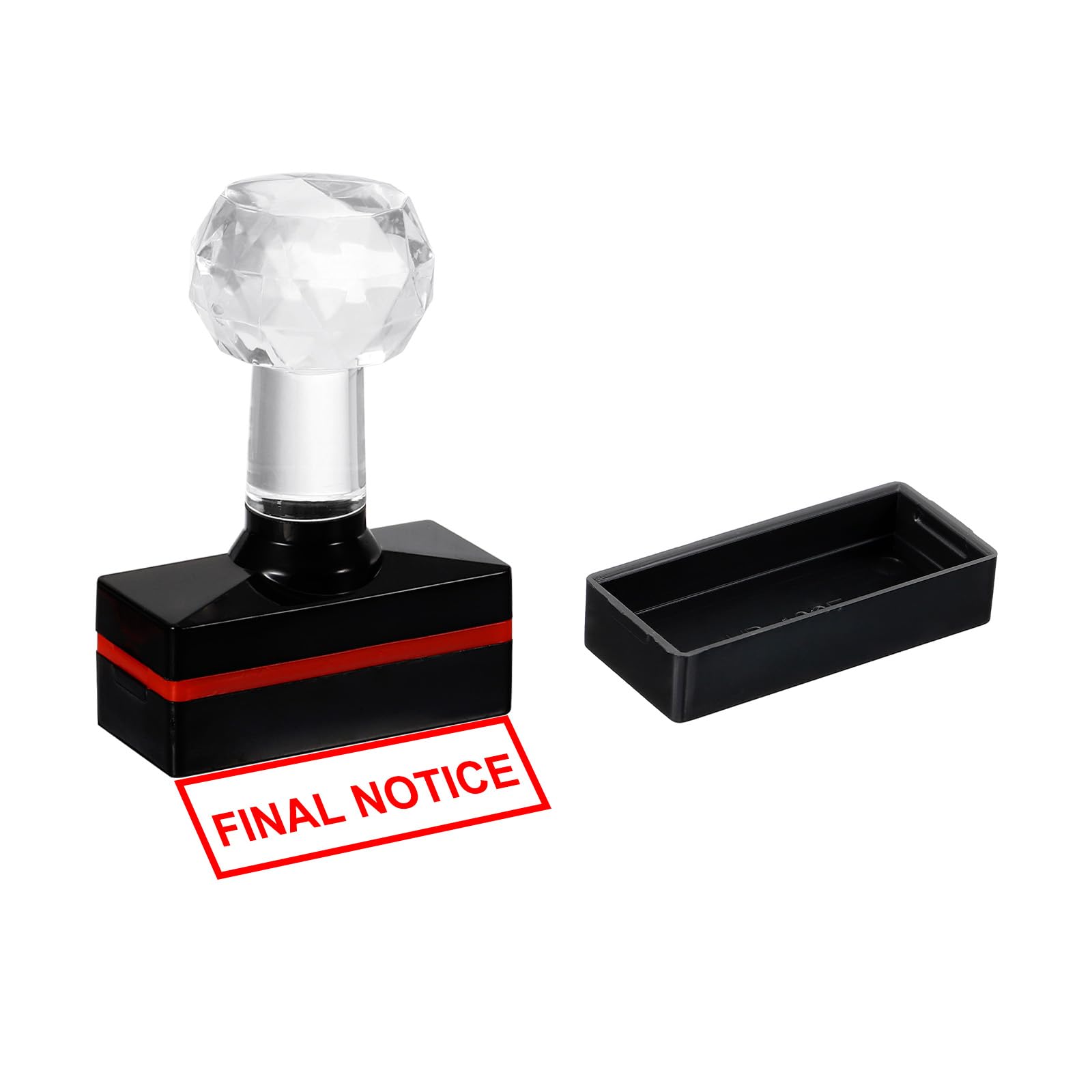 PATIKIL Final Notice Stamp Self Inking, Red Ink Office Stamps Pre Inked Message Stamp Refillable Business Stamp, Black