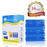 Lovelybaby Diaper Pail Refill Bags (1020 Counts) Imported Material Fully Compatible with Arm&Hammer Disposal System- 34 Bags Save Money