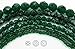6mm (68 Beads) Medium Emerald, Czech Fire Polished Round Faceted Glass Beads, 16 inch Strand