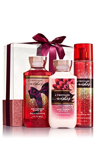 Bath & Body Works A Thousand Wishes Wrapped with a Bow Gift Box Set, Shower Gel 10 Ounce, Body Lotion 8 Ounce, Fragrance Mist 8 Ounce