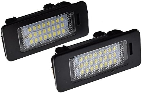 Bravovoce 2PCS License Plate Lights Assembly 24-SMD Error Free LED Lamp Set for BMW E39 E60 E90 1 3 5 X Series (for BMW)