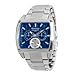 Armitron Men's 204590BLSV Square Stainless Steel and Blue Dial Multi-Function Dress Watch