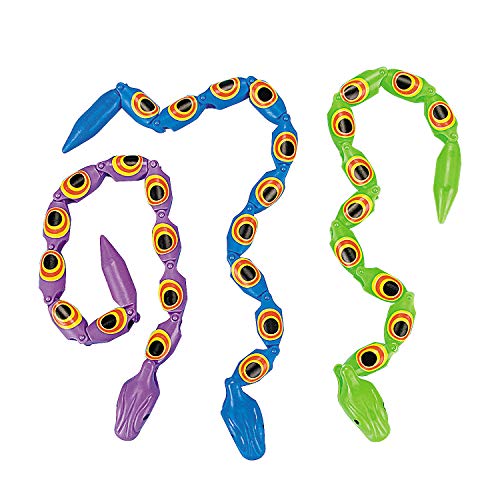 Plastic Jointed Snakes Bulk set of 36 Wiggle Snakes, 15 inches long