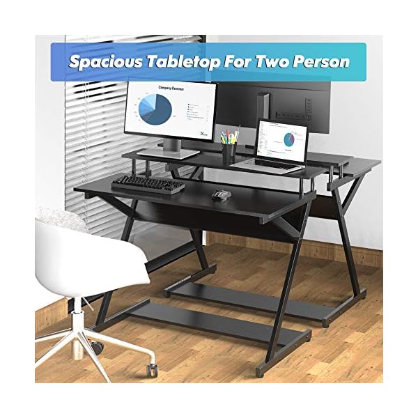 FITUEYES Computer Desk for Small Spaces,39.4" ZShaped Compact Study