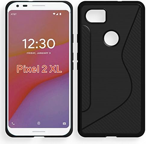 Google Pixel 2 XL Case，Wutup Anti-Slip Soft and Flexible Thin Protect Phone Case for Google Pixel 2 XL- Black