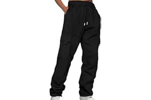 CGGMVCG Womens Cargo Sweatpants Casual Baggy Wide Straight Leg Pants High Waisted Drawstring Workout Athletic Joggers Pants