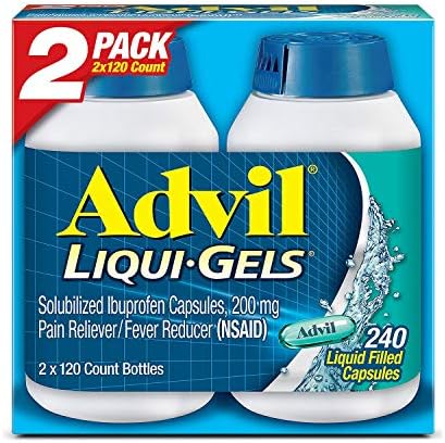 Ådvil Liqui-Gels Pain Reliever/Fever Reducer Liquid Filled Capsule, 200mg Ibuprofen, Temporary Pain Relief, 1 Pack, 240 Count