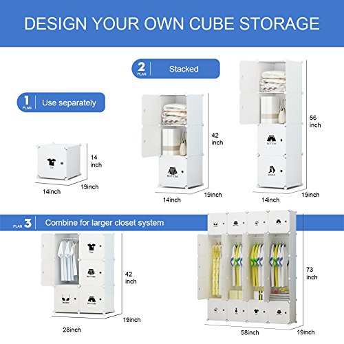 image for MAGINELS Wardrobe Clothes Closet Bedroom Armoire Dresser Cube Storage 
