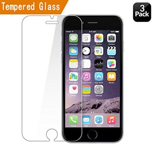 iphone6/6S Tempered Glass Screen Protector (front) HD Clarity with 9H Hardness 3D Touch Compatible for iPhone6/6S(3 Pack)