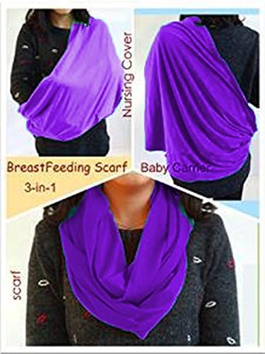 BayB Brand 3-in-1 Nursing Cover Up, Baby Sling & Scarf - Purple