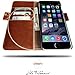Dreem iPhone 6/6s Wallet Case with Detachable SlimCase, Fibonacci Luxury Series, Vegan Leather, RFID Protection, 2-Way Stand, Gift Box - Caramel Brown