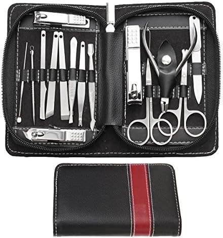 15 in 1 Manicure Pedicure kit Stainless Steel Nail Clipper Grooming Set with Portable PU Leather Case Nail Tools Kit