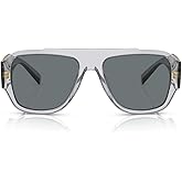 Versace VE 4436U 530580 Transparent Grey Plastic Pillow Sunglasses Blue Lens