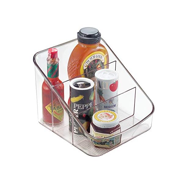 InterDesign-iDesign-Storage-Box-with-3-Compartments-Small-Plastic-Rack-Pantry-Practical-Kitchen-Organiser-for-Spices-and-Condiments-Clear-Set-of-1 iDesign 59830 Storage Box with 3 Compartments, Small Plastic Spice Rack for Kitchen and Pantry, Practical Kitchen…