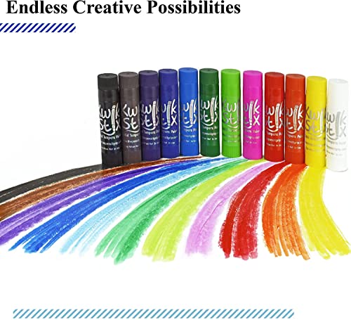 Kwik Stix Solid Tempera Paint Sticks, 24 Colors, Washable Paint Sticks for Kids, Non-Toxic, Quick Drying, Allergen Free, Comes in Classic, Metallic, & Neon Colors, Ideal for Kids and Toddlers