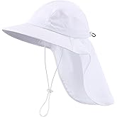 Home Prefer UPF 50+ Sun Hats for Men Women Wide Brim Fishing Hat with Neck Flap UV Protection Sunblock Safari Bucket Hat