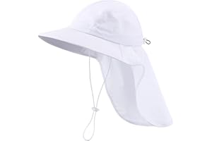 Home Prefer UPF 50+ Sun Hats for Men Women Wide Brim Fishing Hat with Neck Flap UV Protection Sunblock Safari Bucket Hat