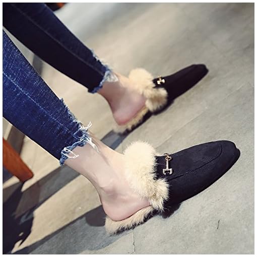 fur loafer slides