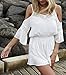 Moxeay Women V Neck Chiffon Cut Out Sleeve Strap Backless Short Beach Romper