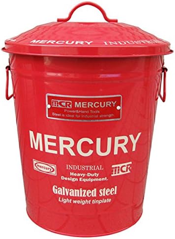 Amazon マーキュリー ラウンドダストビン レッド ダストボックス ブリキゴミ箱 おしゃれゴミ箱 蓋付き アメリカン雑貨 アメリカ雑貨 ゴミ箱 フタ付きゴミ箱 オンライン通販