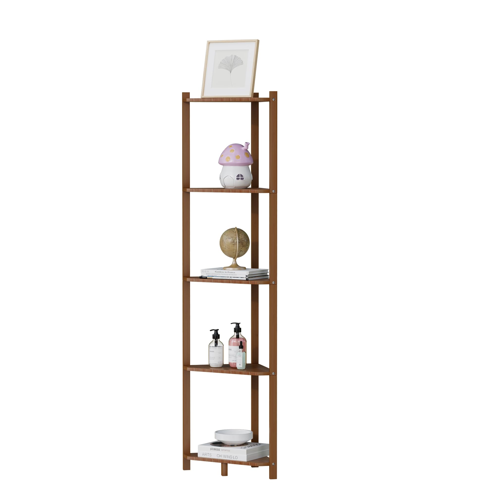 Photo 1 of *Missing Parts*
Wisuce Corner Shelf, 100% Real Bamboo Shower Corner Shelves Free Standing Shelf Storage Organizer for Bathroom Living Room Kitchen (Brown, 5 Tier)