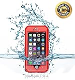 #1 Best iPhone 6 Plus Waterproof Case (Red), Protective & Shockproof Phone Cases or Your Money Back! Free Bonus Apple Cell Charging Cable, Rugged Premium Protection & Defend By Armour Shell.
