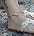 Abundance & Success Red Silk String Coin Charm Anklet Jewelry for Women in Sterling Silver - 9.5