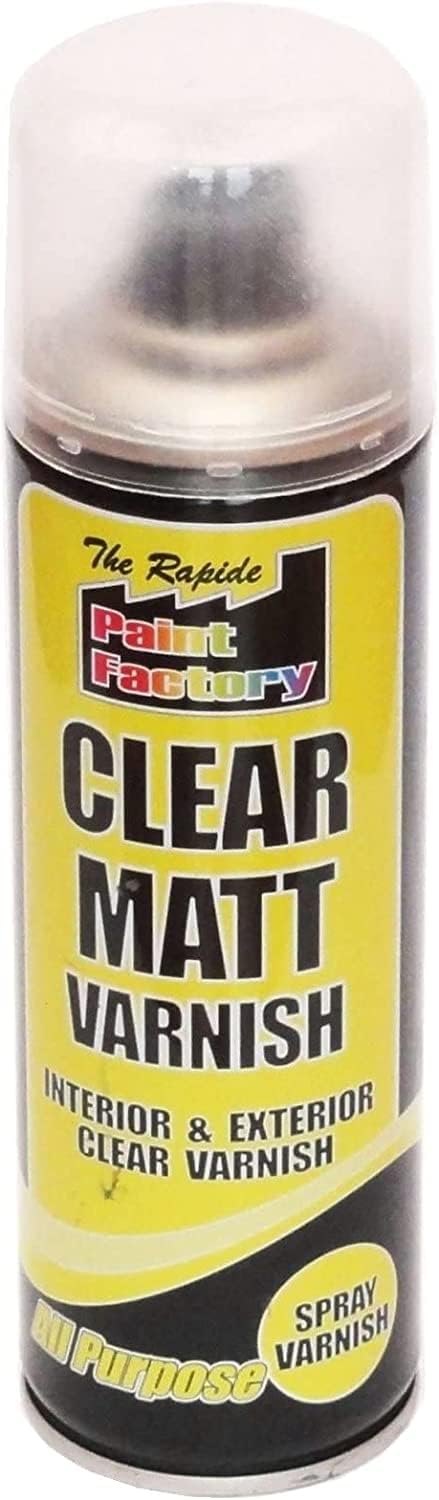 Paint Factory Clear Matt Varnish Spray 250ml 2 Pack Exterior Interior