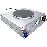 Cadco LKR-220 Countertop Heavy Duty Cast Iron 220-Volt Hot Plate, Stainless Steel, For Commercial Use,18 lbs