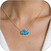 ALRNBY Opal Necklace for Women Dainty Silver/Rose Gold Teardrop Pendant Necklace White Cloud Necklace Silver/Gold Chain Choker Lucky Fashion Trendy CZ Jewelry Gifts for Women