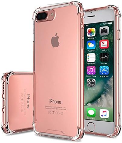 iPhone 7 Plus Case,Guyshero Soft TPU with Air Cushion Technology for Apple iphone 7 Plus 5.5 Inch, Transparent Hard PC Back TPU Gel Shock Absorption Bumper Around Crystal Clear