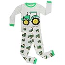 Elowel Boys Tractor 2 pc pajamas Set Size 3,Gray