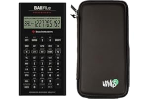 TI BA II Plus Professional Financial Calculator + WYNGS Protective Case Black