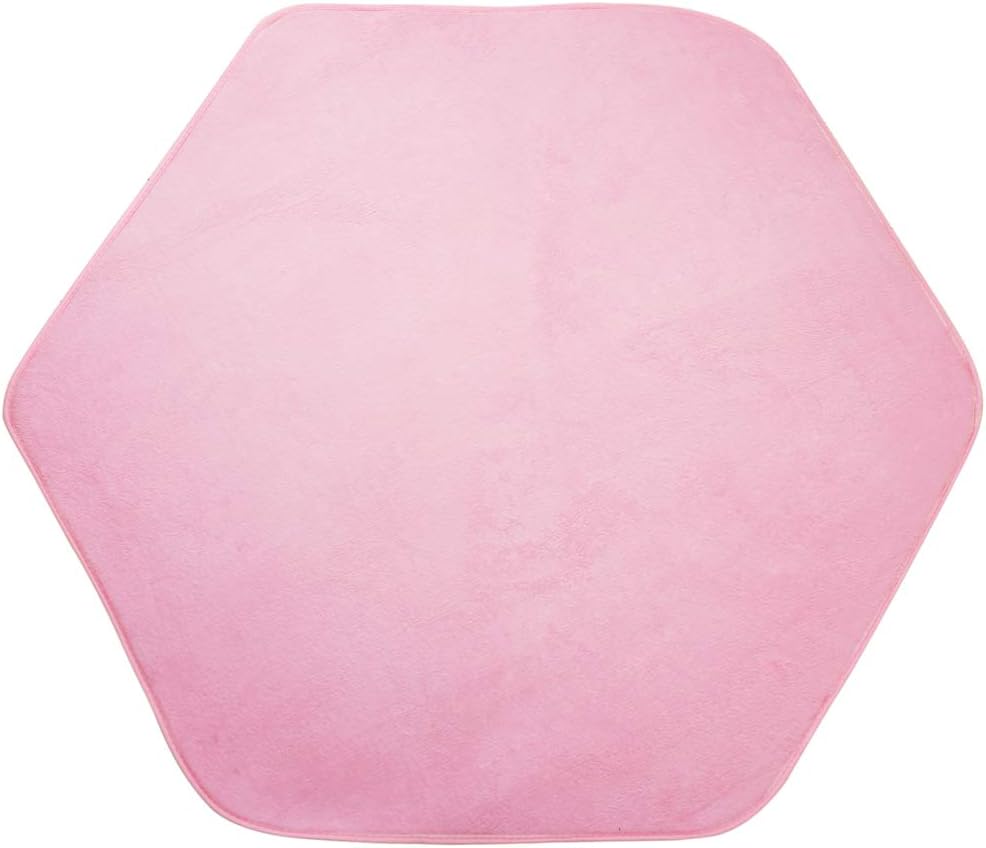 Coolty Hexagon Playhouse Pad Rug Play Tent Mat Home Carpet for Kids Playhouse Play Tent Soft Coral Pink