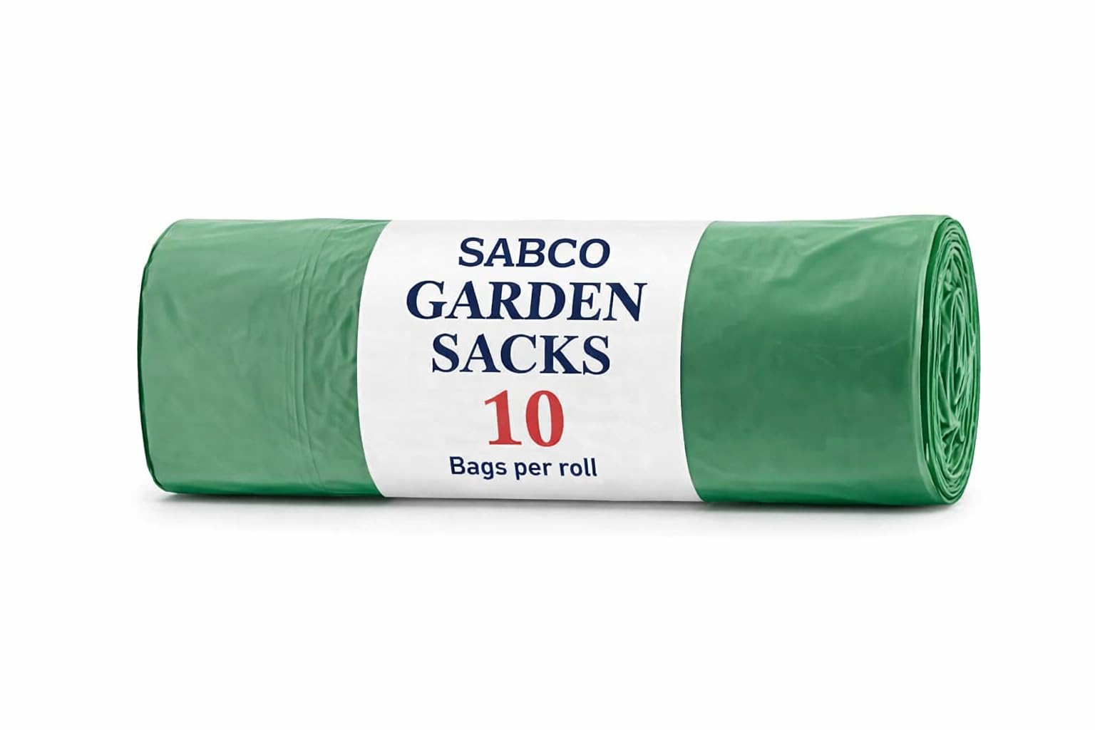 Sabco - 10 Garden Waste Bags Heavy Duty Roll – 110 Litre Extra Large Green Refuse Sacks (18” x 29” x 39”) Strong Bin Liners for Grass, Leaves, Hedge Clippings & Outdoor Rubbish (2)