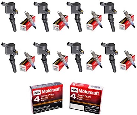 Set of 8 Aftermarket DG508 Ignition Coil & Motorcraft SP479 Platinum Spark Plug for Ford Crown Victoria Excursion Expedition Explorer F150 F250 F350 F450 Mustang Navigator Town Car V8 4.6L 5.4L