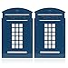 Winterworm® Vintage British Style London Telephone Booth Kiosk Decorative Iron Metal Bookends Book End Organizer for Library School Office Desk Study Decoration (Blue)