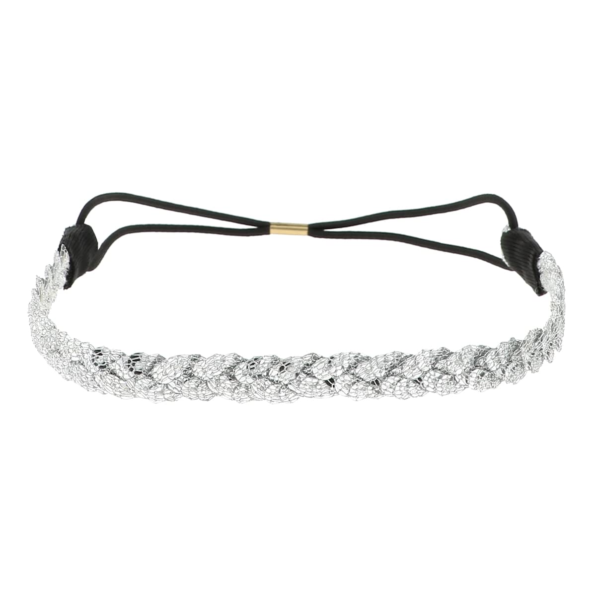 Diadema para el pelo con lentejuelas plateadas para mujer - Diadema elástica de tamaño único - Diadema para boda o noche con pedrería y lentejuelas - Diadema de fiesta brillante Aspecto bohemio,