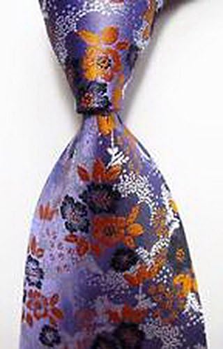 Banana Republican RGB 80238 Amazing Floral Purple Orange Black JACQUARD WOVEN Silk Men Tie Necktie