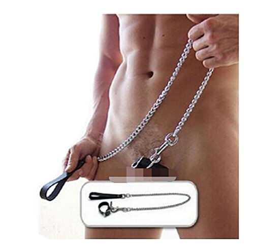 Sex Cock Ring Toys Chain Leash Leather Penis Ring Adult Games Sex Toys Men Penis Chastity Belt Device