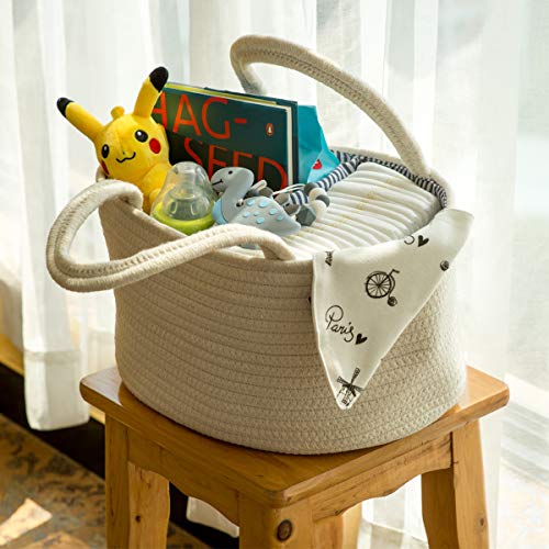 3 Cotton+Rope+Baby+Diaper+Caddy