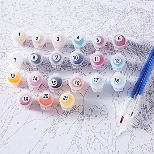 heyesupio Malen nach Zahlen für Erwachsene DIY Acrylmalerei Farbe nach Zahlen Kit für Kinder Rahmenlos 16 * 20 Zoll… – Bild 3