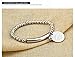 COCO Park Stainless Steel Silver Bead Ball Chain Cuff Wristband Charm Pendant Lady Bracelet 6 2/8 Inch