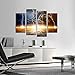 KREATIVE ARTS Natural Landscape Paintings Wall Art Lightning Strikes in the Clouds 4 Panel Picture Print on Canvas Giclee Artwork for Home Office Decoration