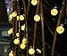 iDOO 30 LED Solar Powered Outdoor Indoor String Lights Crystal Ball 20ft IP65 Waterproof Ambiance Lighting for Christmas Garden Patio Party Path Yard Decorations