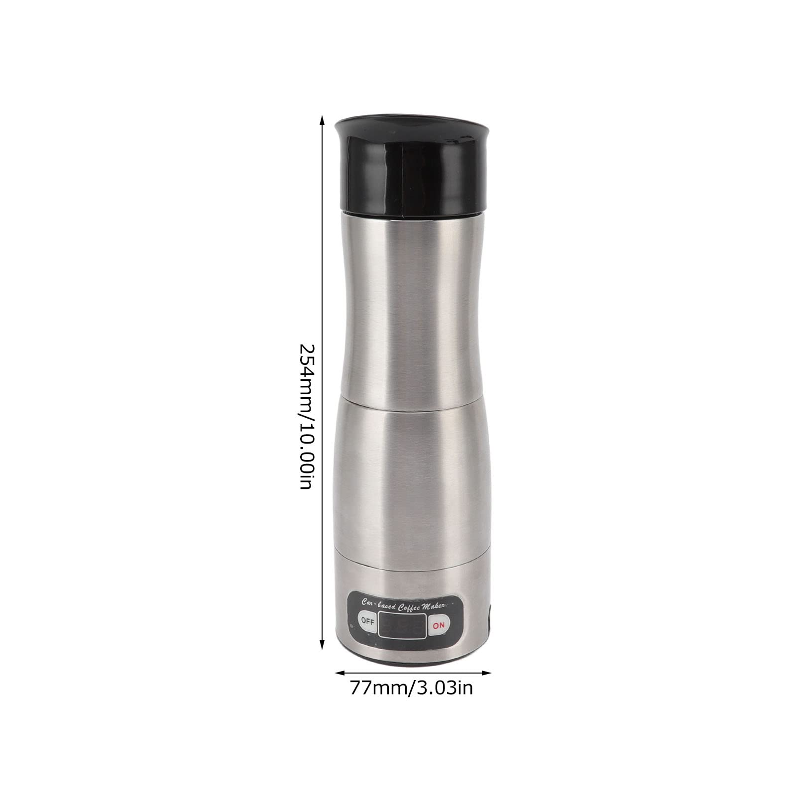 Luqeeg Cafetera portátil, máquina de café espresso eléctrica, mini cafetera eléctrica para coche, cafetera espresso eléctrica para cápsulas con encendedor de cigarrillos de 12 V 24 V, taza de viaje de acero inoxidable