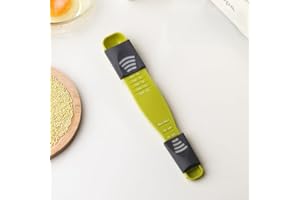 Green 8-in-1 Adjustable Measuring Spoon Set, Dual-End Scoop for Dry & Semi-Liquid Ingredients - Baking, Cooking, Coffee