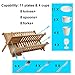 WELLAND Bamboo 2-Tier Dish Rack,19.5 x 12.5 x 9.5 inches Drying Full-Size Dinner Plates Folding Holder Utensil Drainer
